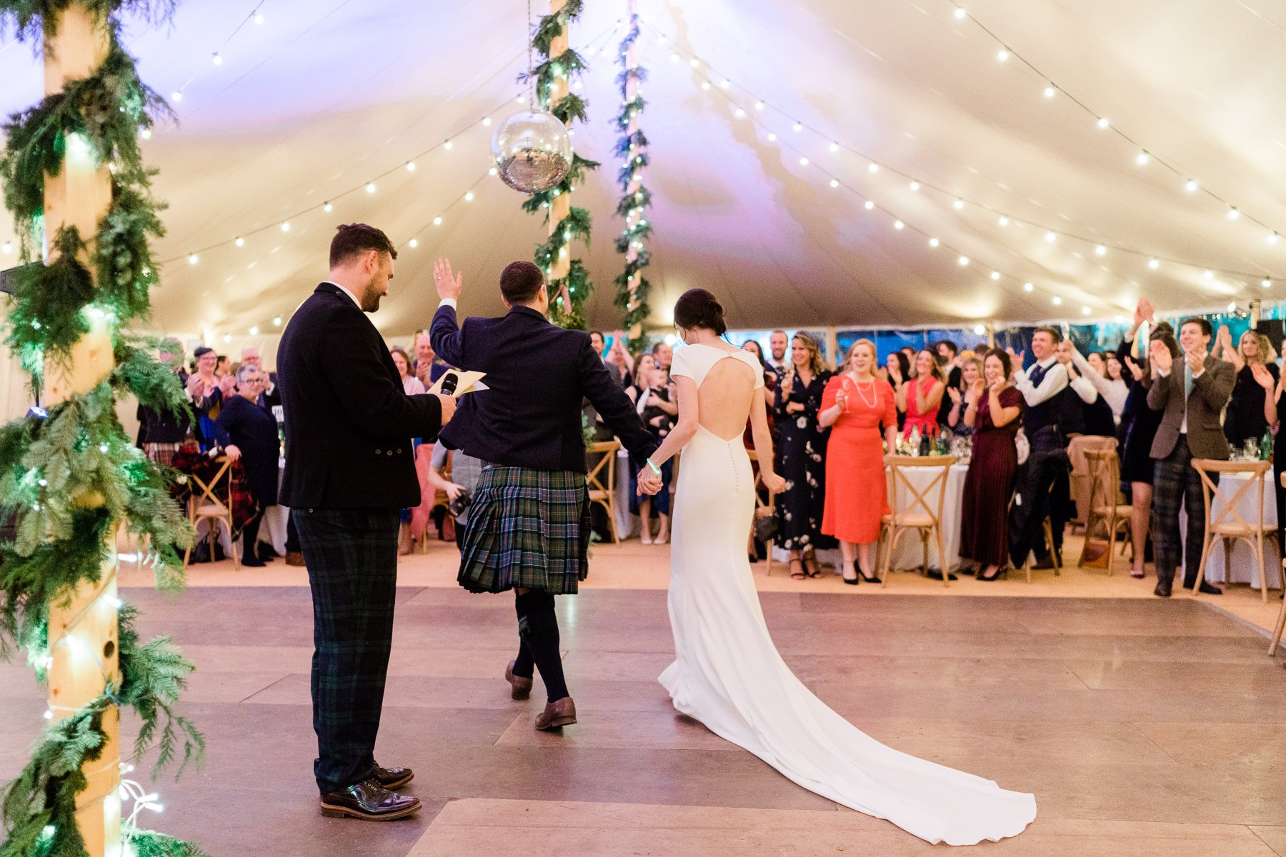 Gill &amp; Alastair Beautiful PapaKåta Sperry Tent Wedding in Craigellachie, Moray, Scotland. Chris Henderson Photography; Just Married!