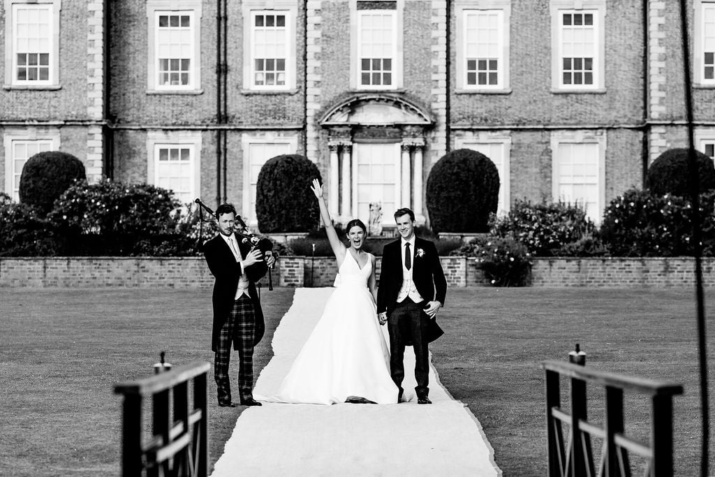 Fi & James PapaKåta Sperry Tent Wedding at Newby Hall in Yorkshire. Photographed by Joe Dodsworth Photography; Mr & Mrs!