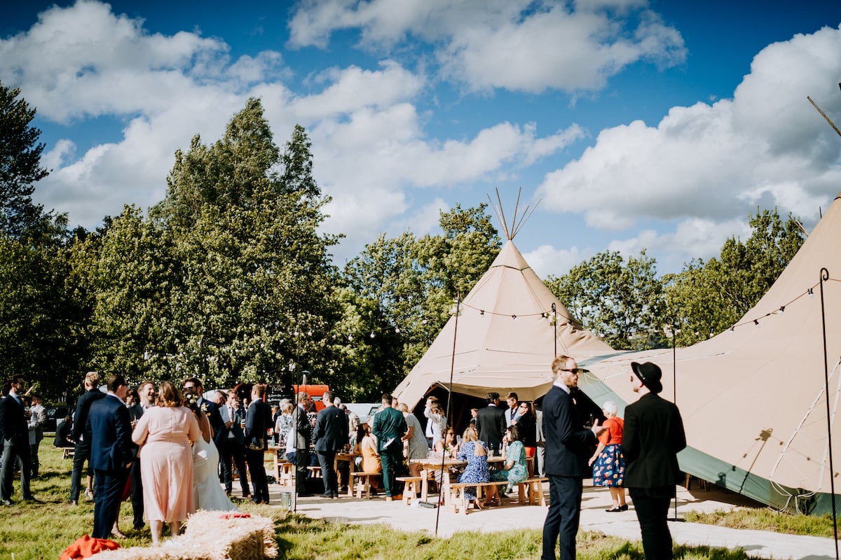 Amy & Dom Stunning PapaKåta Tipi Tent Wedding in Kilnsey Park, Yorkshire Dales. Steve Bridgwood Photography; Gorgeous Tipi Set Up