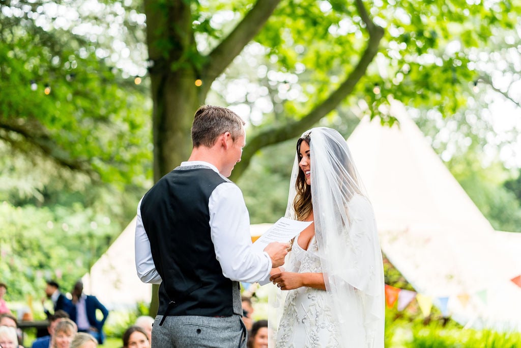 Megan & Lewis Gorgeous PapaKåta Tipi Tent Wedding at Markington Hall, North Yorkshire. Photographed by Joe Dodsworth Photography; Mr & Mrs