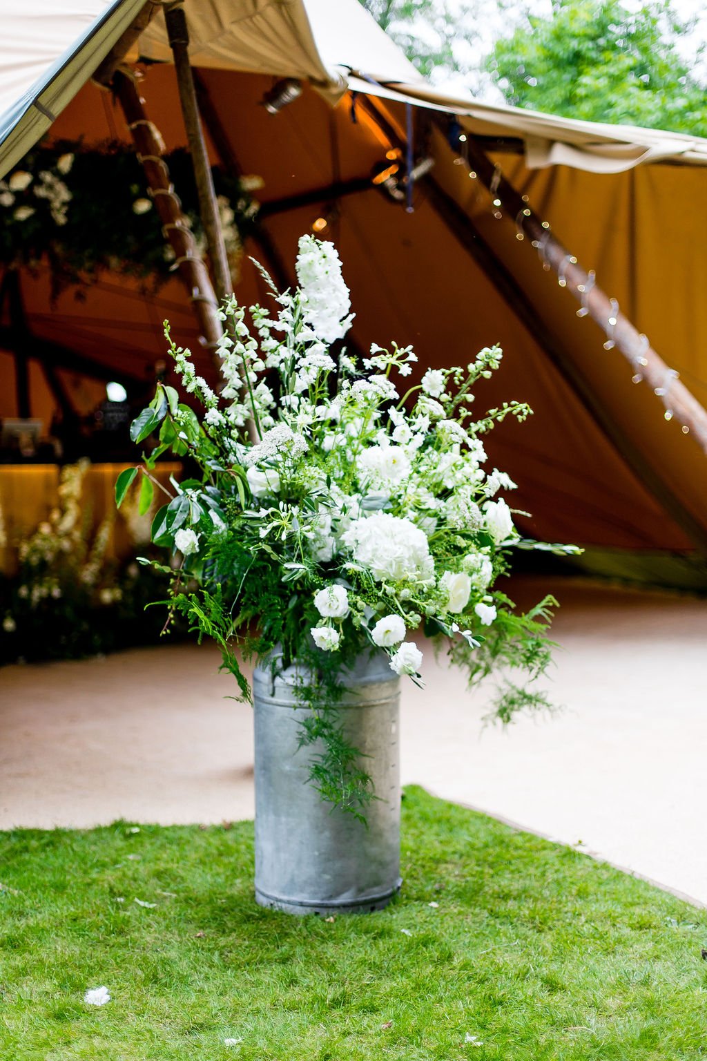 Megan & Lewis Gorgeous PapaKåta Tipi Tent Wedding at Markington Hall, North Yorkshire. Photographed by Joe Dodsworth Photography; Stunning Flowers!