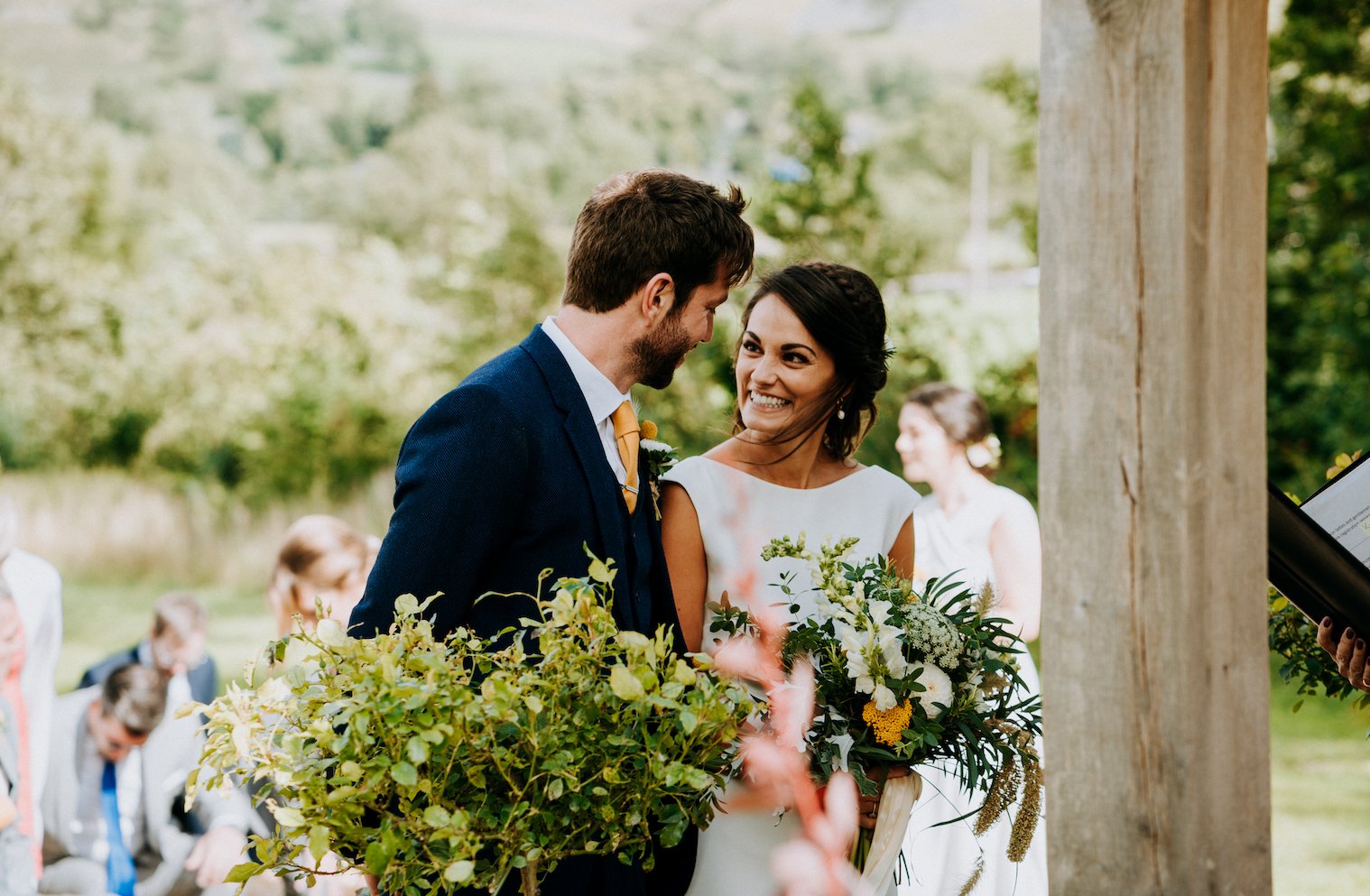 Amy & Dom Stunning PapaKåta Tipi Tent Wedding in Kilnsey Park, Yorkshire Dales. Steve Bridgwood Photography; Bride & Groom