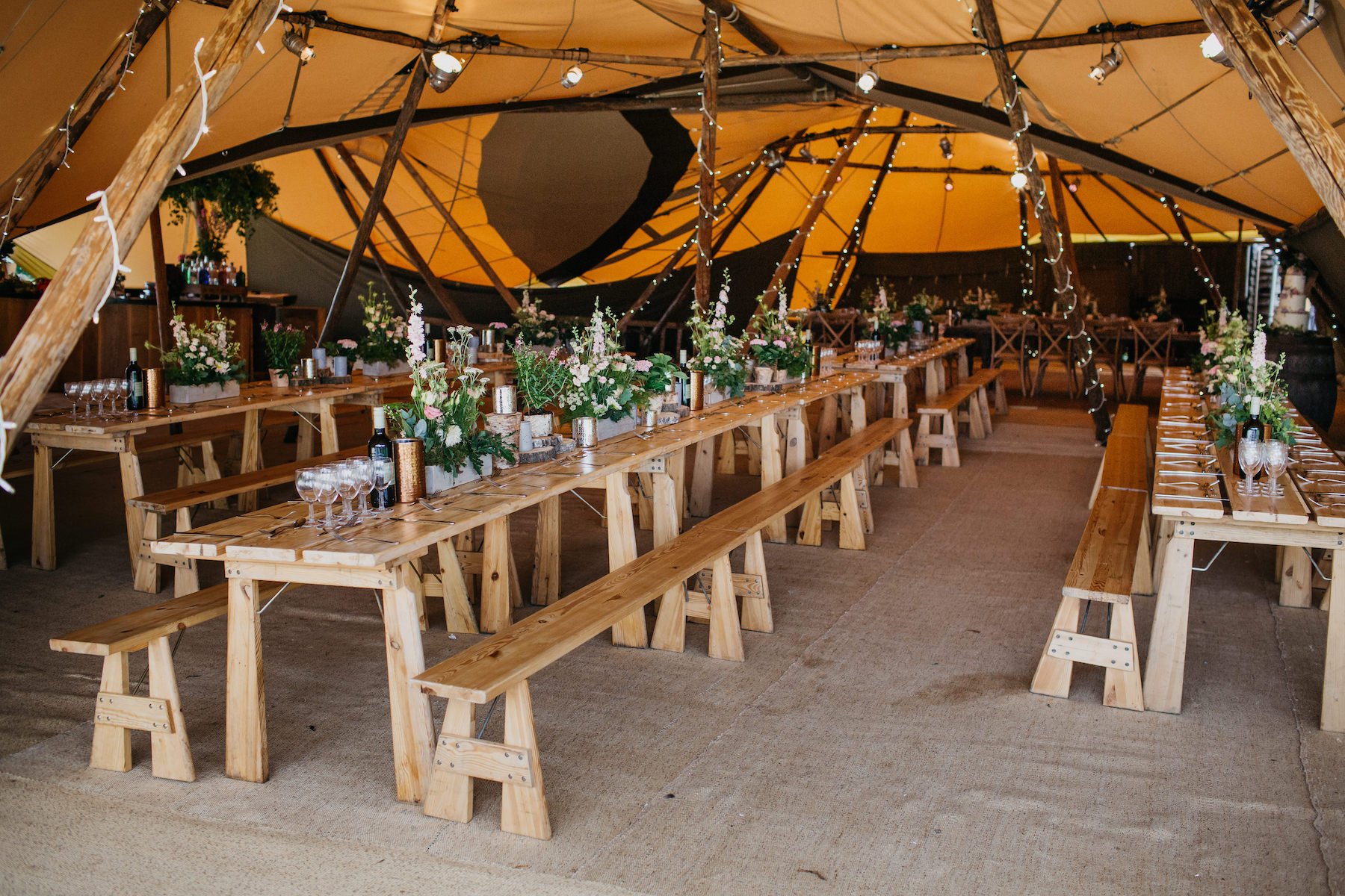Alicia & Phil Gorgeous PapaKåta Tipi Tent Wedding in North Yorkshire. Photographed by John Hope Photography; Festival Themed Wedding 