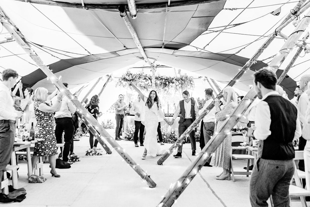 Megan & Lewis Gorgeous PapaKåta Tipi Tent Wedding at Markington Hall, North Yorkshire. Photographed by Joe Dodsworth Photography; The Happy Couple