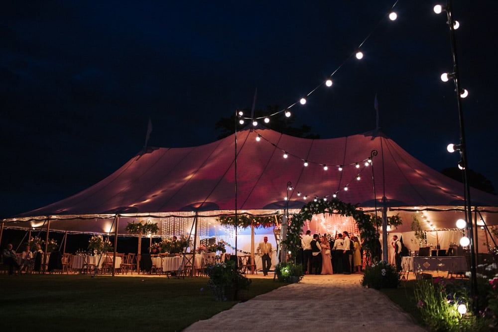 Ellie & Reuben Stunning PapaKåta Sperry Tent Wedding at Rudge Hall. Photographed by Fox Tail Photography; Sperry at Night