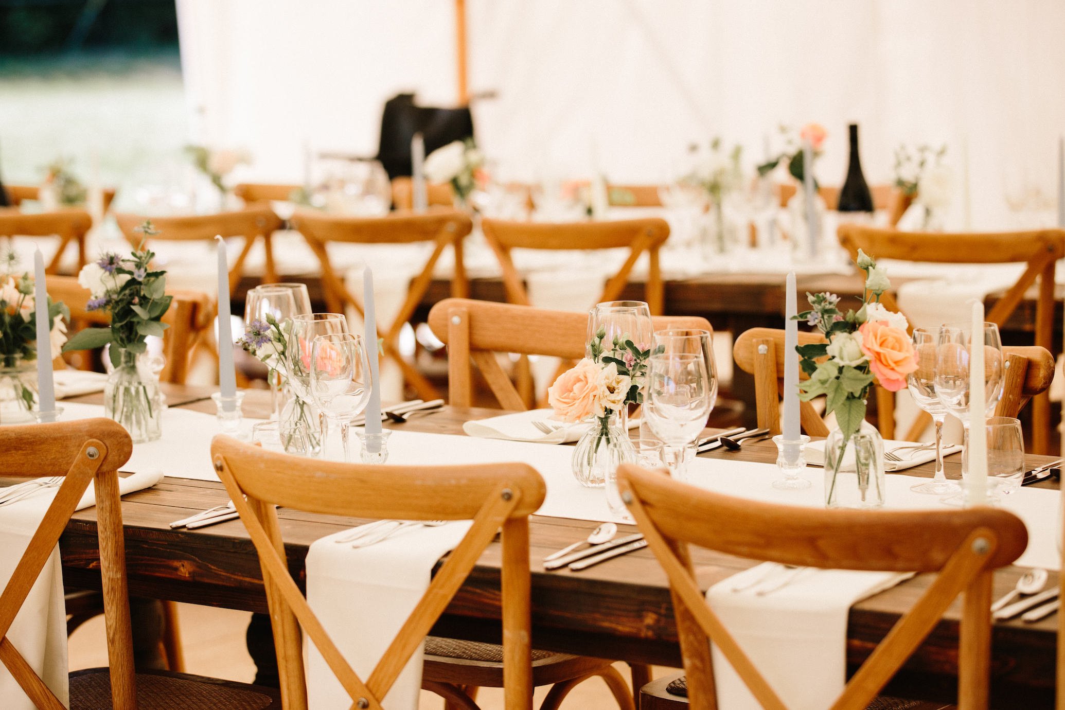 Georgina & James Stunning PapaKåta Sperry Tent Wedding in Finchampstead, Berkshire. Photography by Fresh Shoot Studios; Cross Back Chairs