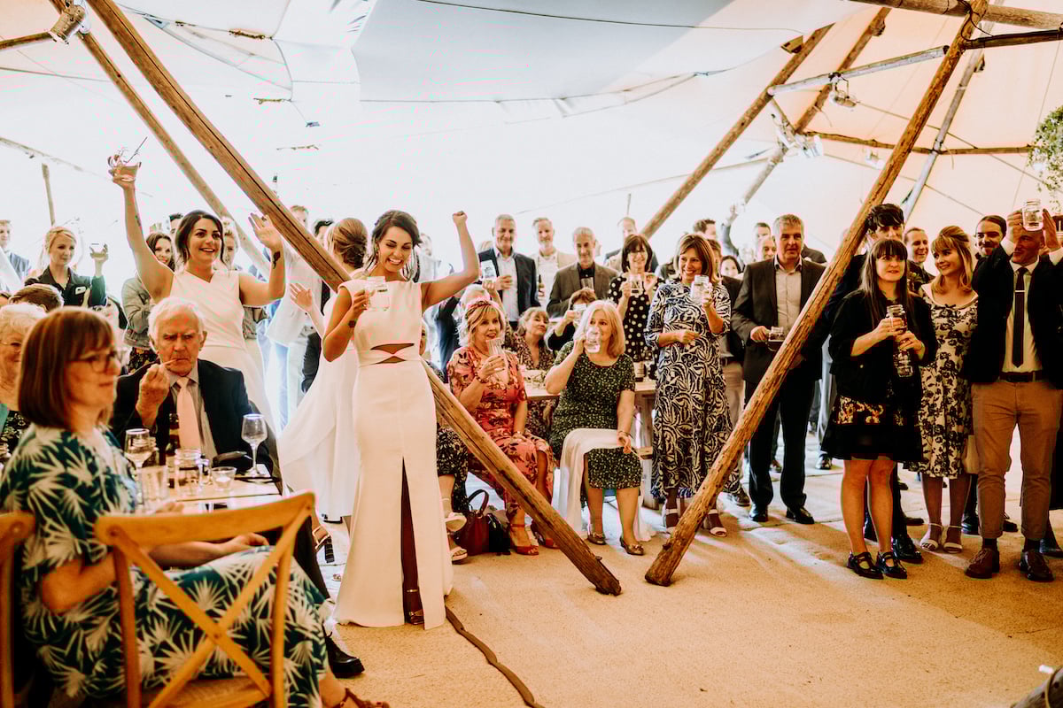 Amy & Dom Stunning PapaKåta Tipi Tent Wedding in Kilnsey Park, Yorkshire Dales. Steve Bridgwood Photography; Speeches