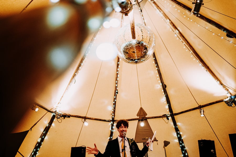 Amy & Dom Stunning PapaKåta Tipi Tent Wedding in Kilnsey Park, Yorkshire Dales. Steve Bridgwood Photography; Make a Speech!