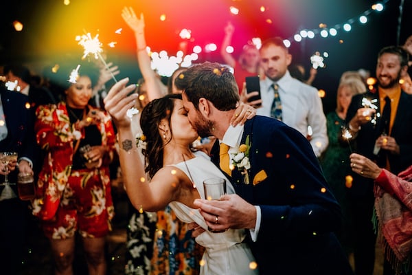 Amy & Dom Stunning PapaKåta Tipi Tent Wedding in Kilnsey Park, Yorkshire Dales. Steve Bridgwood Photography; Sparkler Send Off!