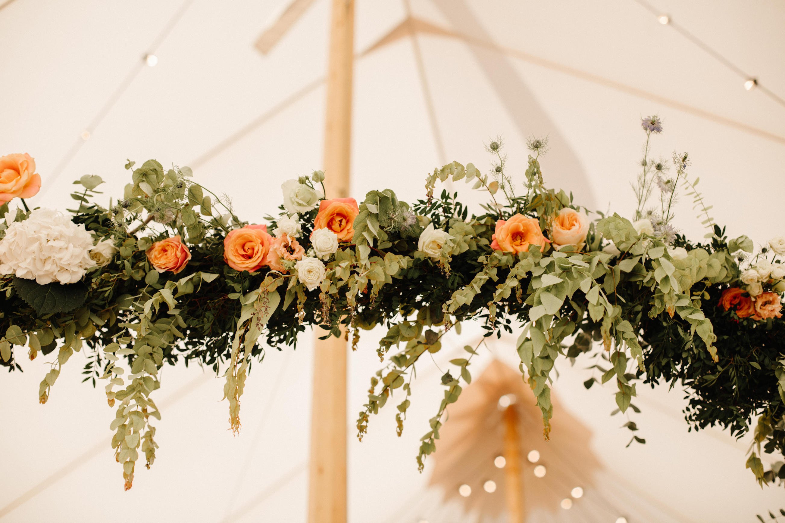 Georgina & James Stunning PapaKåta Sperry Tent Wedding in Finchampstead, Berkshire. Photography by Fresh Shoot Studios; Floral Hoop Details