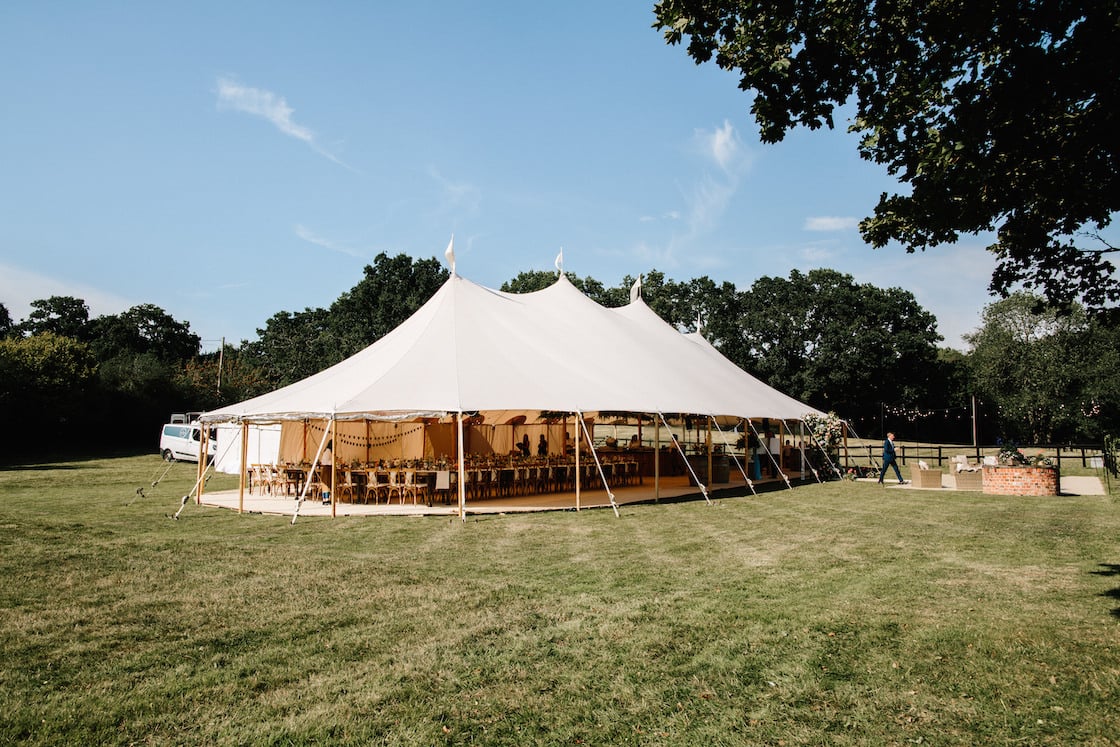 Georgina & James Stunning PapaKåta Sperry Tent Wedding in Finchampstead, Berkshire. Photography by Fresh Shoot Studios; Sperry Tent Exterior